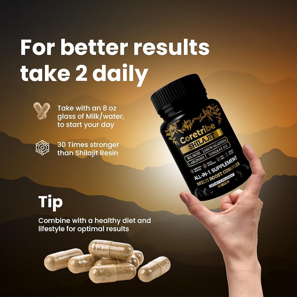 Coretribe Himalayan Shilajit Capsules with Sea Moss & Ashwagandha - 120 Count - image 5