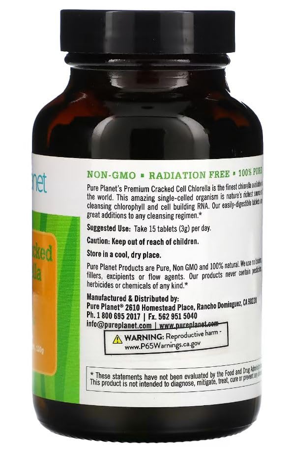 PURE PLANET Cracked Cell Chlorella Organic - 240 Tablets - image 3