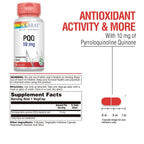 SOLARAY PQQ Supplement Pyrroloquinoline 10 mg - 30 Vegetarian Capsules - image 3