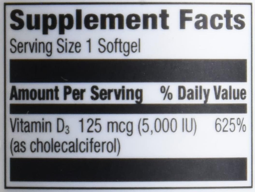 Amazon Elements Vitamin D3 5000 IU - 180 Softgels - image 2