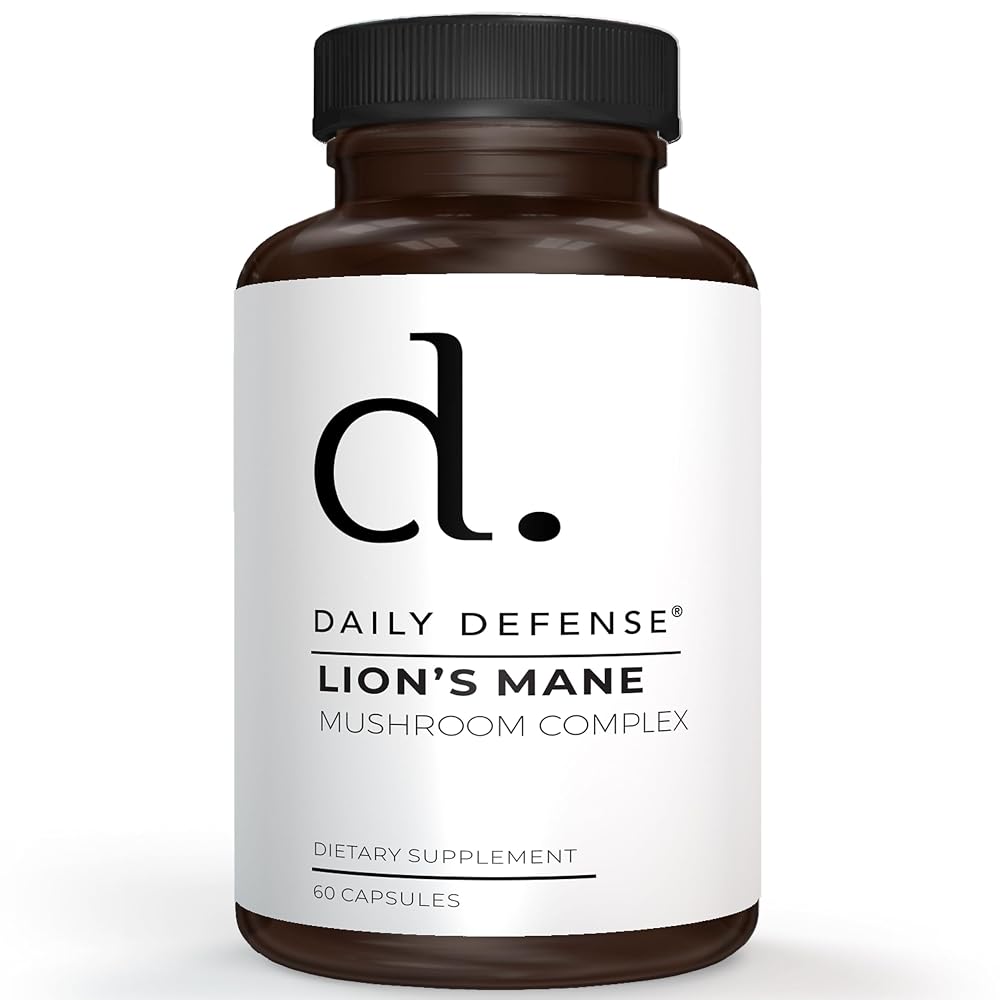 Daily Defense Lions Mane Mushroom 500mg Brain Support - 60 Capsules