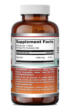Amazing Formulas Folic Acid 1000 mcg (1 mg) Tablets Supplement