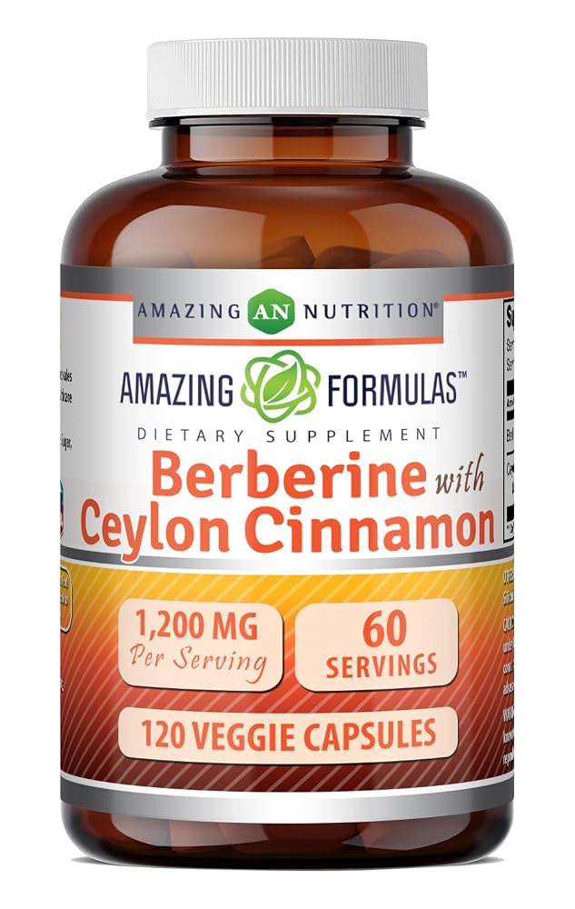 Amazing Nutrition Berberine with Ceylon Cinnamon 1200 mg