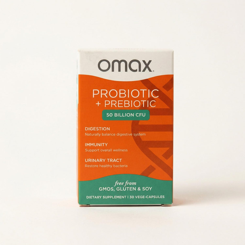 Omax3 Probiotic & Prebiotic 50B CFU Digestive Support - 30 Capsules