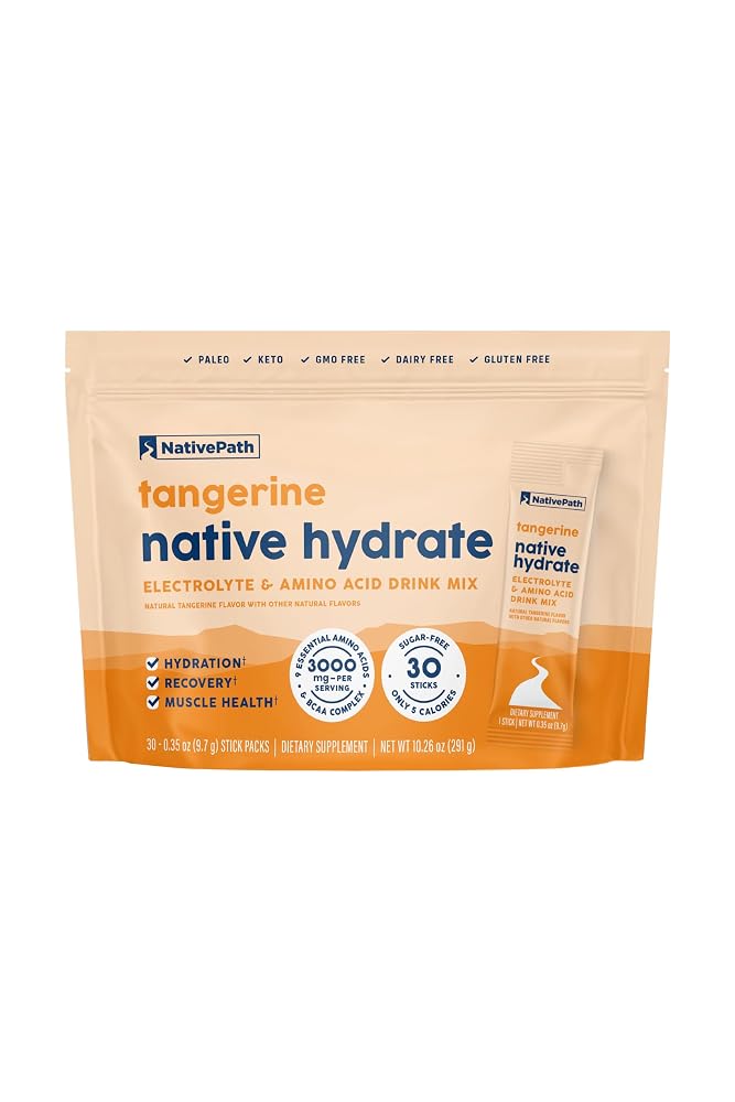 NativePath Hydrate Electrolyte Stick Packs Tangerine - 30 Count