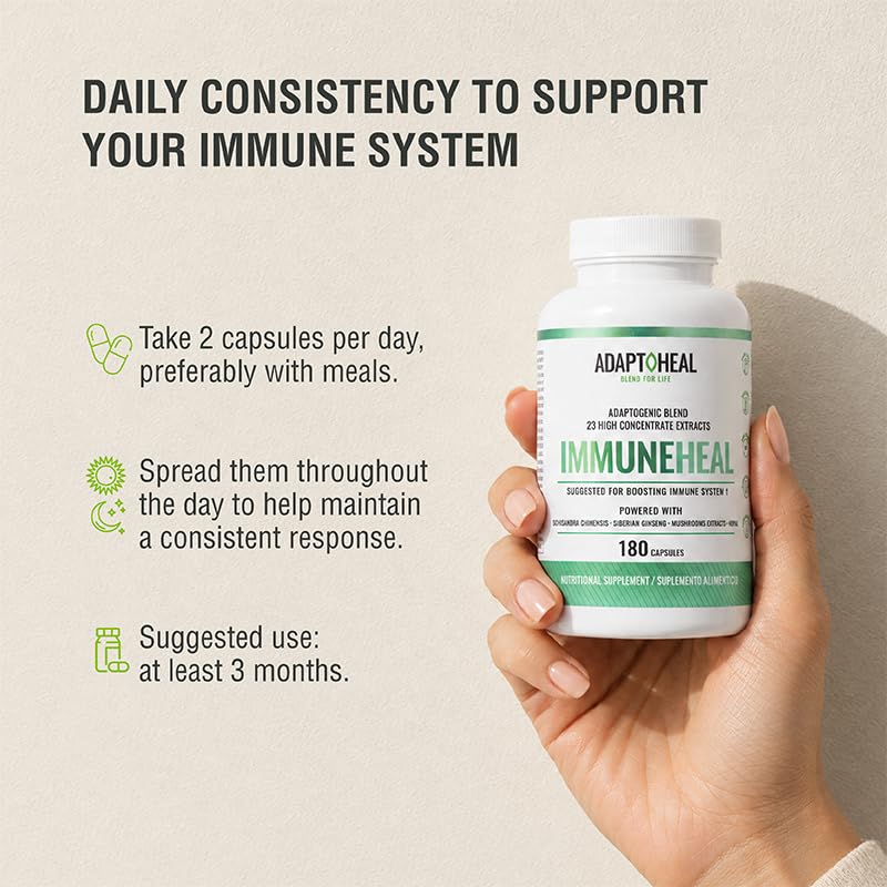 ADAPTOHEAL Immunheal Immune System Support with Reishi & Ginseng - 180 Capsules - image 5