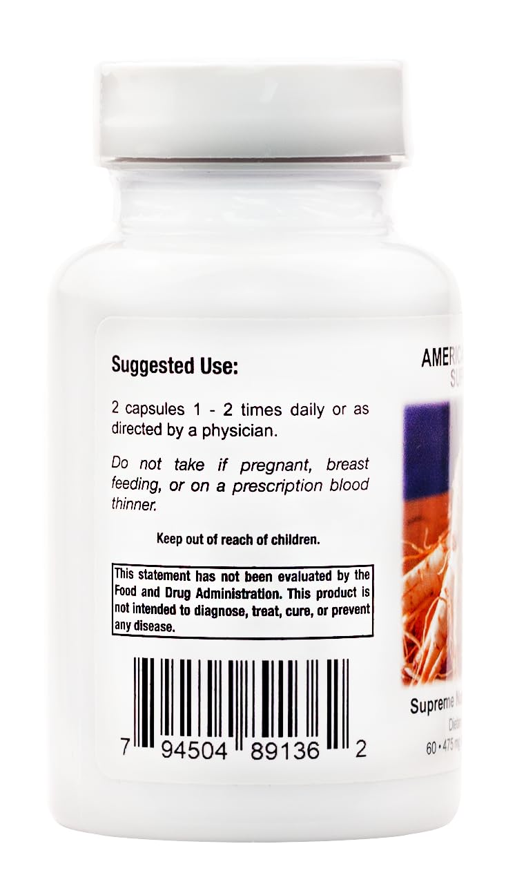 Supreme Nutrition American Ginseng Supreme - 60 Vegetarian Capsules - image 2