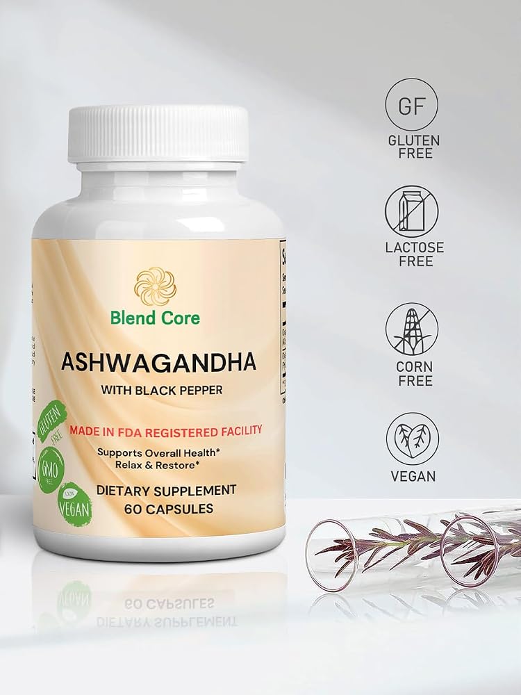 Blend Core Ashwagandha with Black Pepper - 60 Capsules - image 4