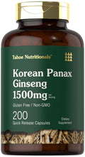 Tahoe Nutritionals Korean Panax Ginseng Extract 1500 mg - 200 Capsules