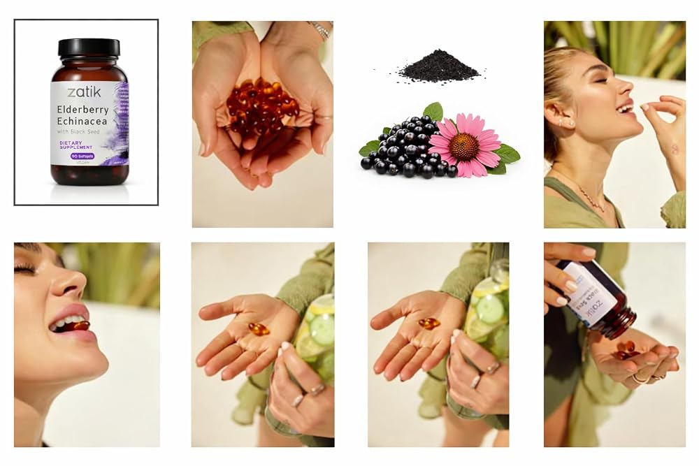 Zatik Naturals Elderberry Echinacea Black Seed Oil - 90 Softgels - image 3
