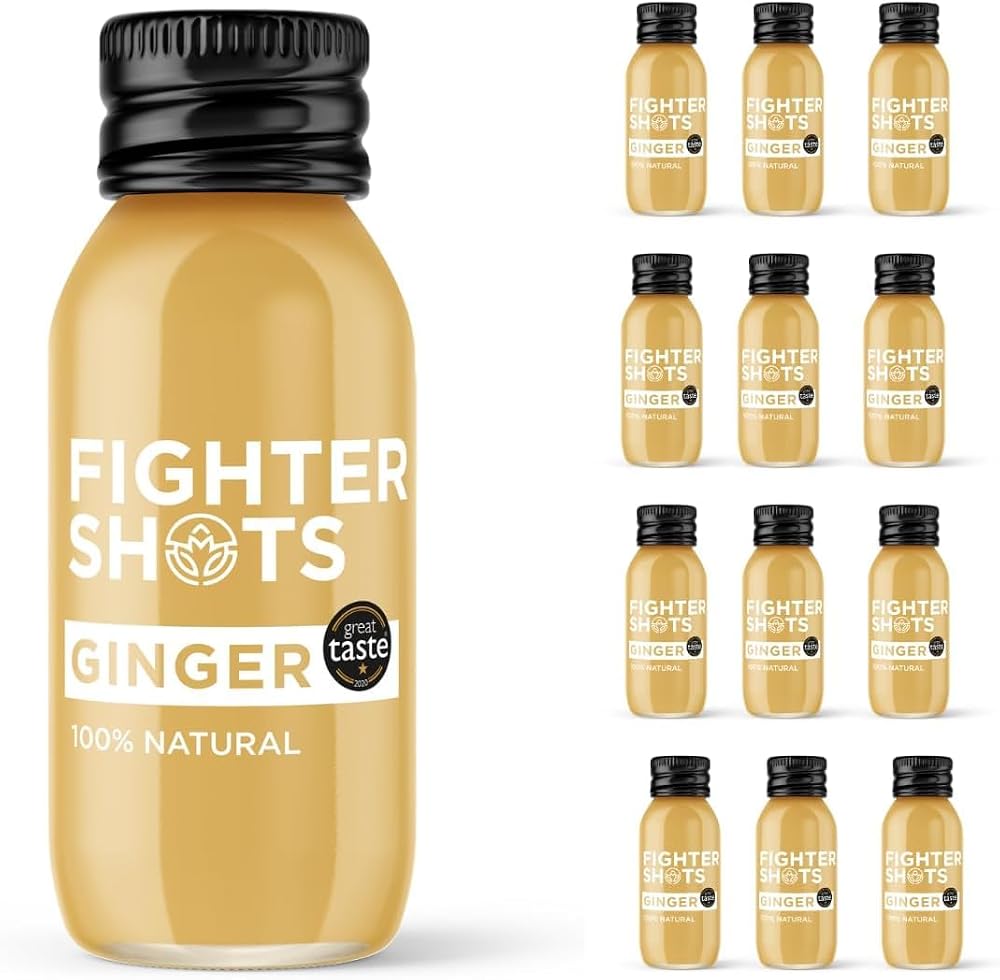 Fighter Shots Ginger Award Winning Fresh & Fiery Cold Pressed Ginger