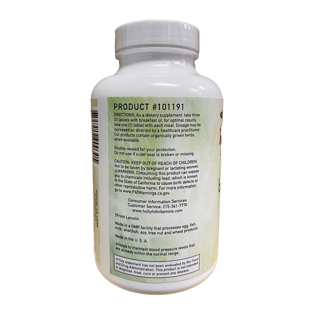 Holly Hill Health Foods Blood Pressure Formula, 180 Vegetarian Tablets - image 3