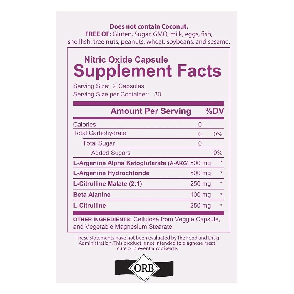 4 Your Wellness Nitric Oxide Capsules L-Arginine L-Citrulline - 60 Count - image 5
