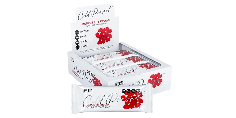 Fibre Boost Cold Pressed Raspberry Frogs Protein Bar - 12 Count
