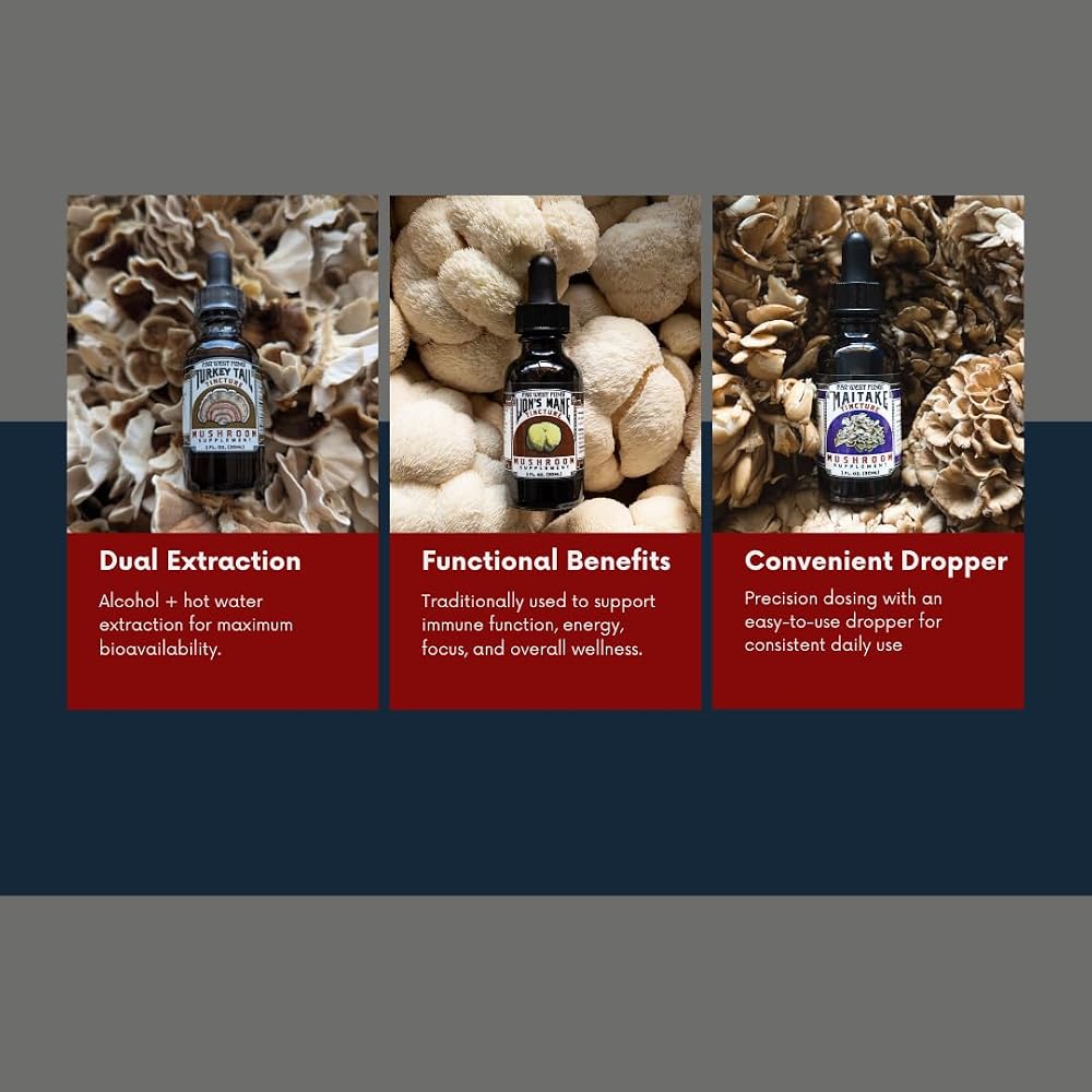 Far West Fungi 100% Fruiting Body Mushroom Tinctures