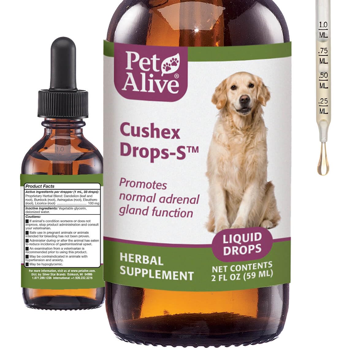 PetAlive Cushex Drops-S Natural Adrenal Support for Dogs - 2 Fl Oz