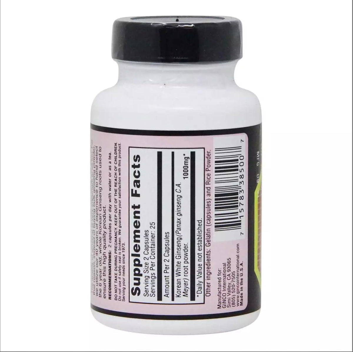 Imperial Elixir Korean White Ginseng - 50 Capsules - image 3