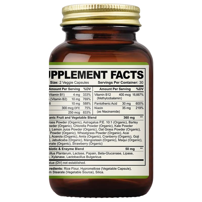 oppuland Vitamin B Complex Supplement - 60 Vegetarian Capsules - image 6