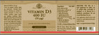 Solgar Vitamin D3 400 IU - 100 Softgels - image 2