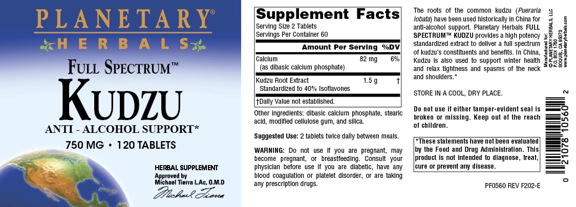 Planetary Herbals Full Spectrum Kudzu Tablets - 120 Count - image 5