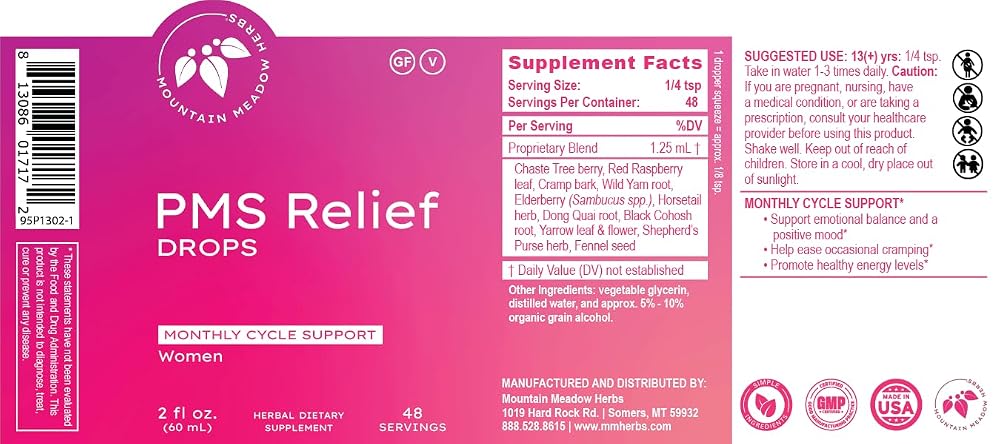 Mountain Meadow Herbs PMS Relief Drops Liquid Herbal Supplement - 2 oz - image 7