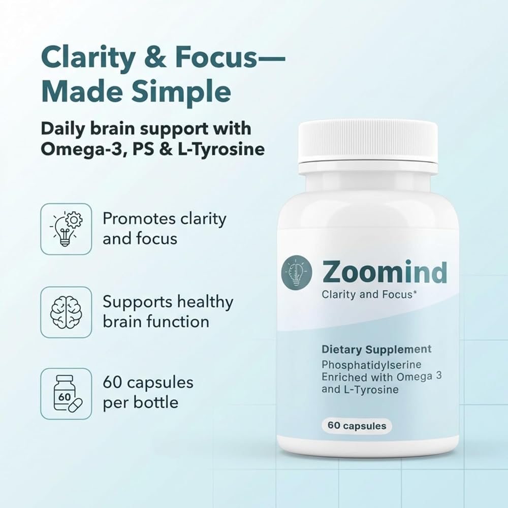 PHARMA SHAUL LTD Zoomind Brain Supplements for Focus and Clarity - 60 Capsules - image 4