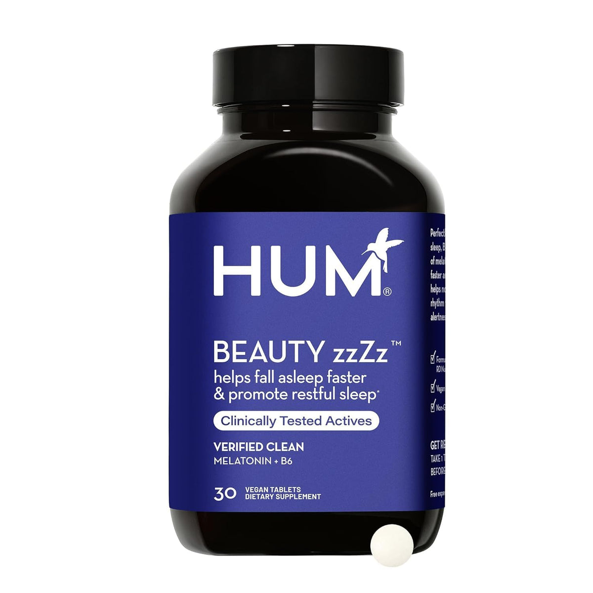 HUM Beauty zzZz Sleep Supplement Melatonin 3mg - 30 Tablets