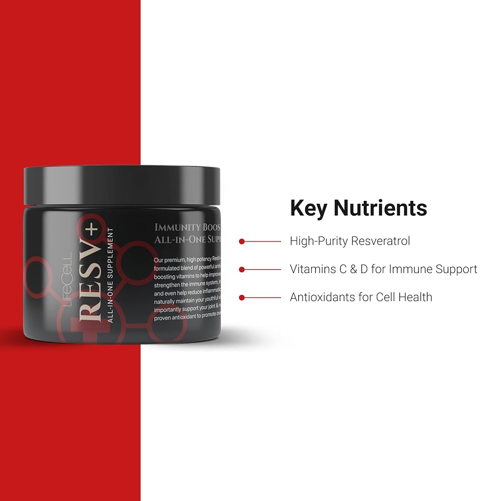LifeCell ResV+ Immunity Supplement with Resveratrol - 60 Capsules - image 3
