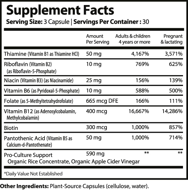 Conquest Nutrition Complete B Vitamin Complex - 60 Vegetarian Capsules - image 2