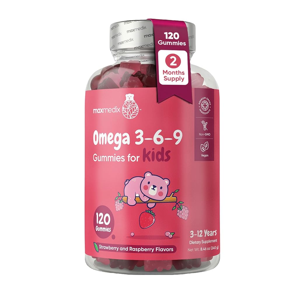 maxmedix Kids Omega 3 6 9 Gummies Plant-Based - 120 Gummies