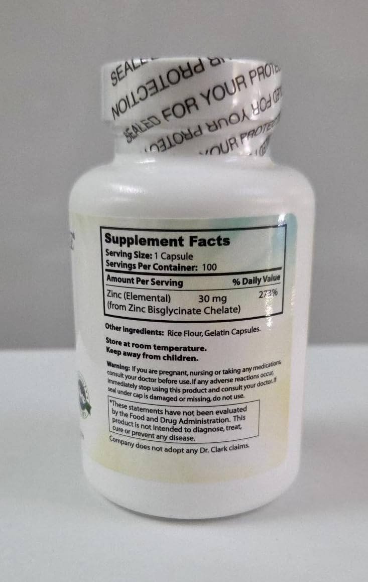 Dr Clark Zinc Bisglycinate 30 mg - 100 Capsules - image 7