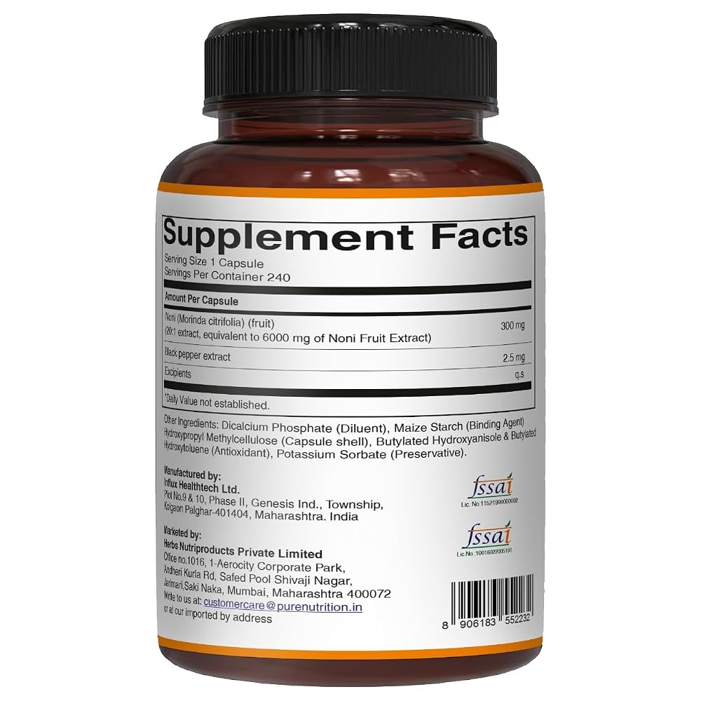 Pure Nutrition Noni Fruit Extract 300mg - 240 Capsules - image 7