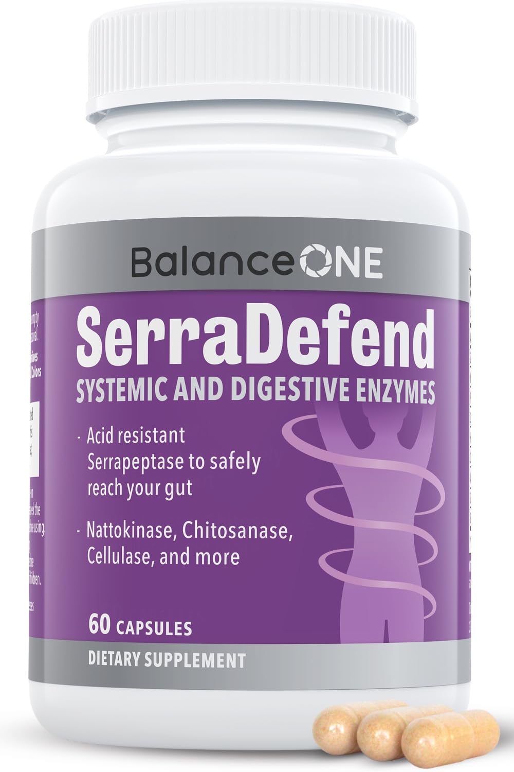 Balance ONE Biofilm Disruptor Serrapeptase Nattokinase - 60 Capsules