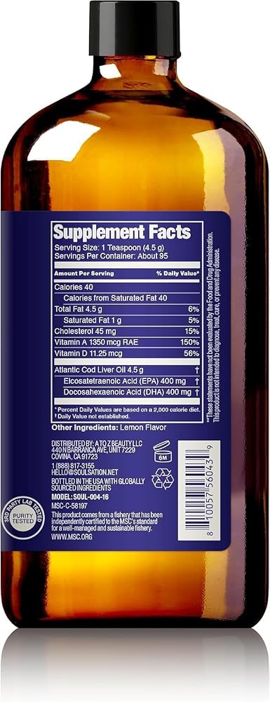 SOULSATION Icelandic Cod Liver Oil Liquid Lemon - 16 Fl Oz - image 4