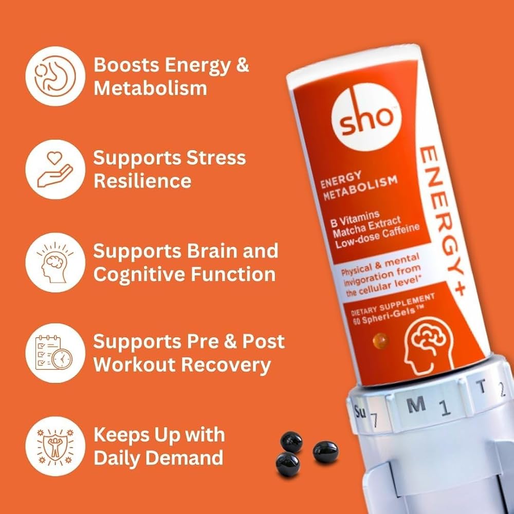SHO Vegan Energy+ Focus Supplement - Matcha & B Complex - 60 Capsules - image 3