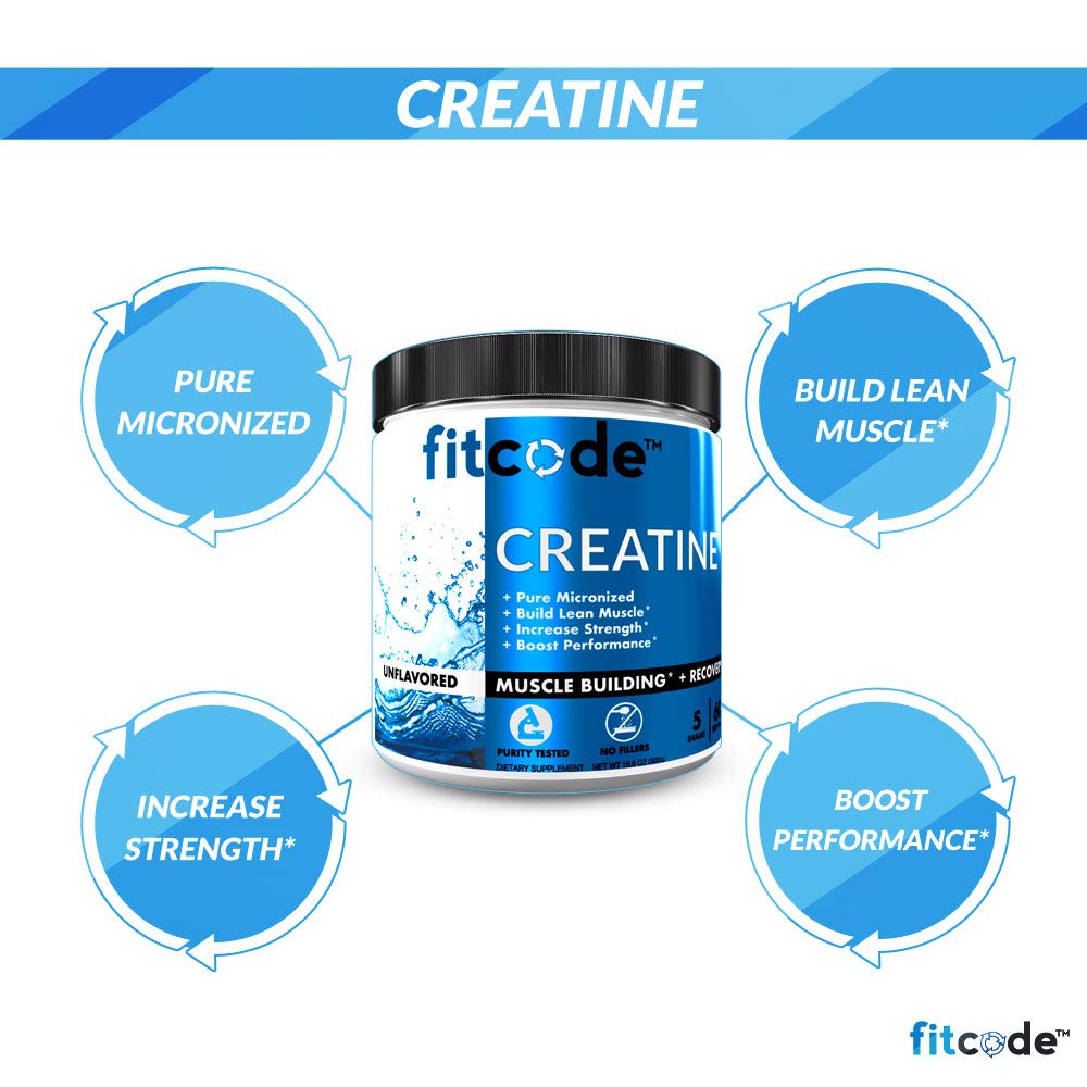 fitcode Creatine Monohydrate 5g Micronized Powder - 60 Servings - image 4
