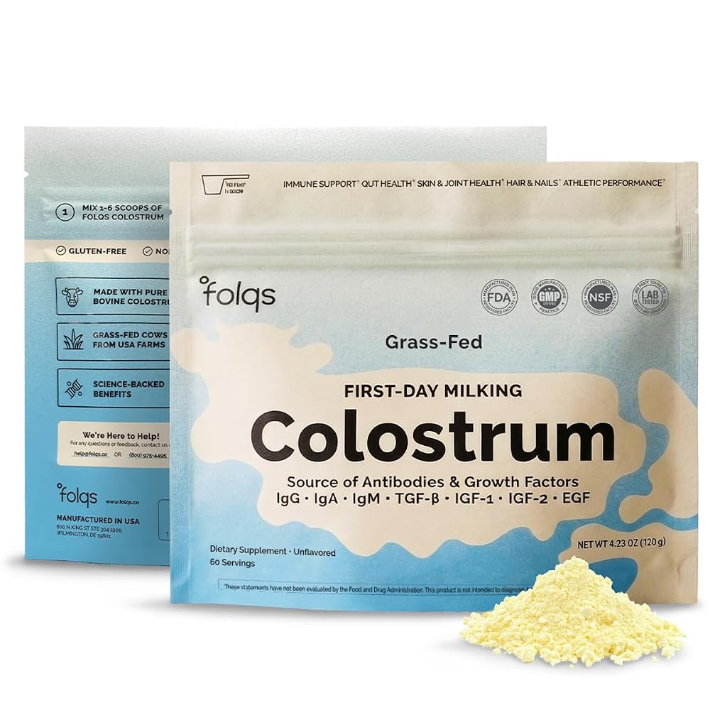 Folqs Bovine Colostrum Powder, First Day Milking - 60 Servings