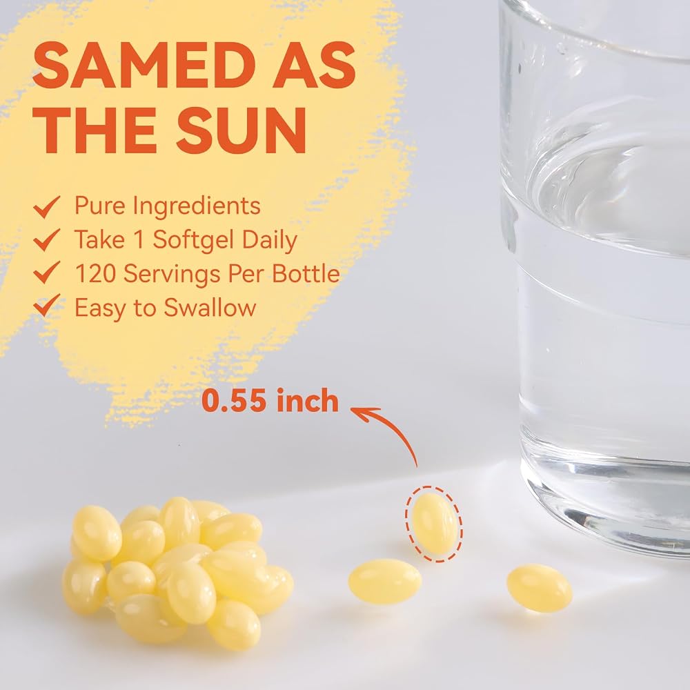 DIATMOON Vitamin D3 K2 Supplement Softgels