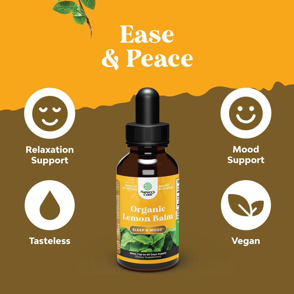 Natures Craft Organic Lemon Balm Leaf Liquid Extract for Immune