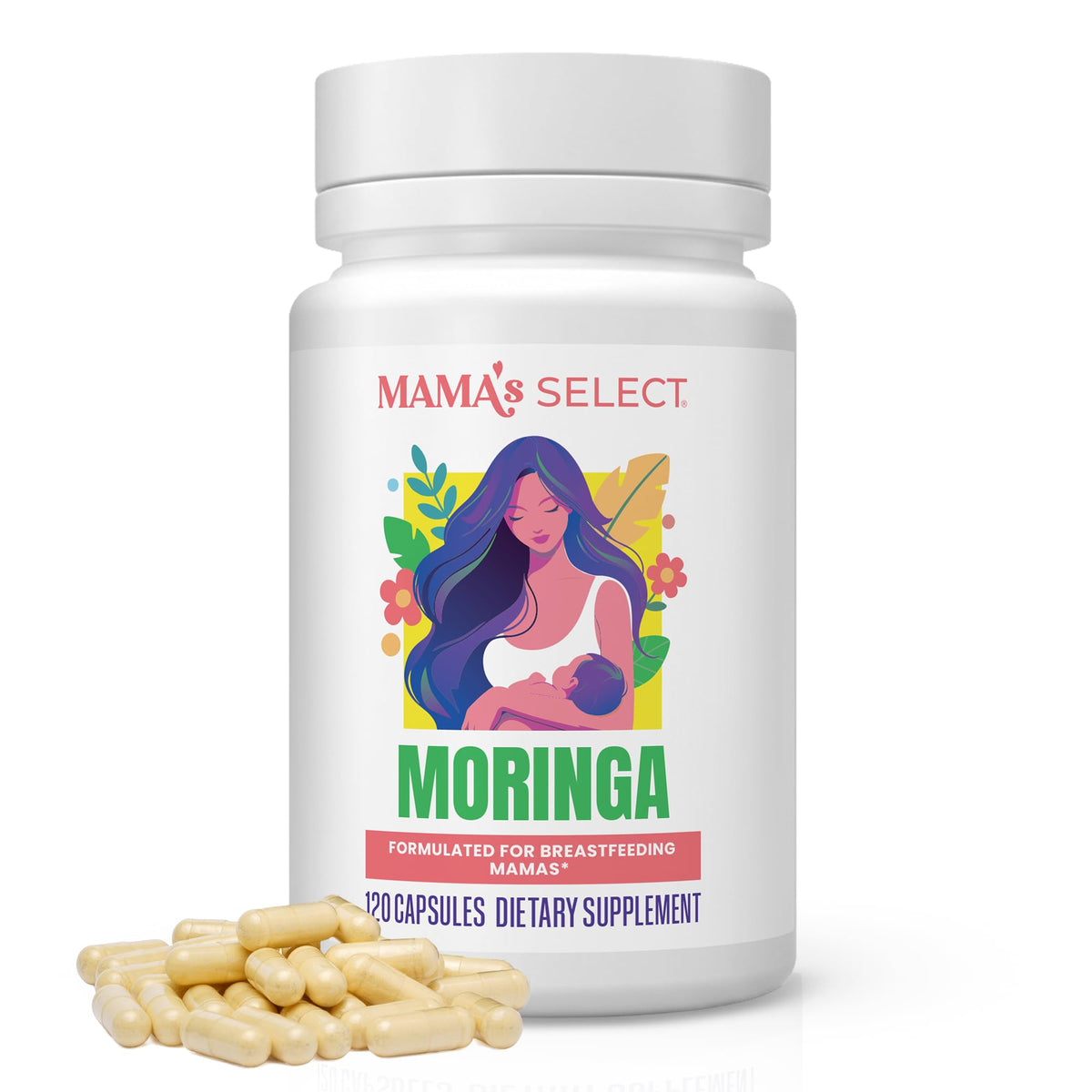 Mama's Select Organic Moringa 500mg Lactation Support - 120 Capsules