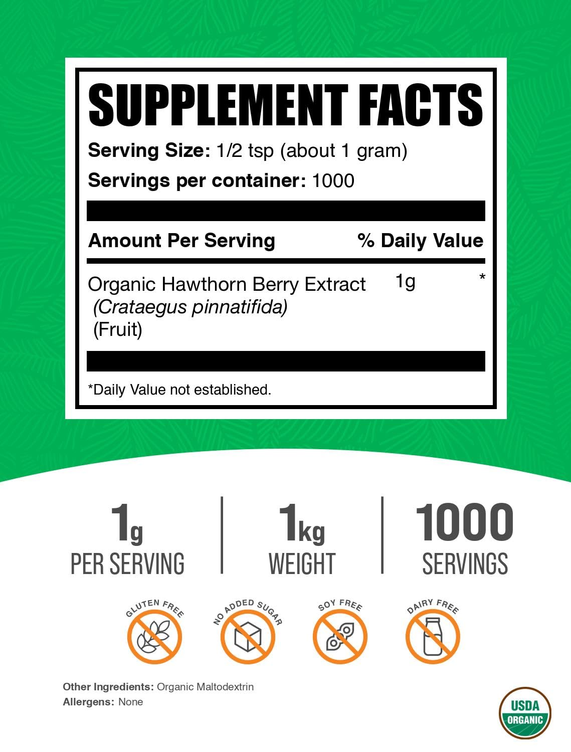 BulkSupplements.com Hawthorn Berry Extract Powder