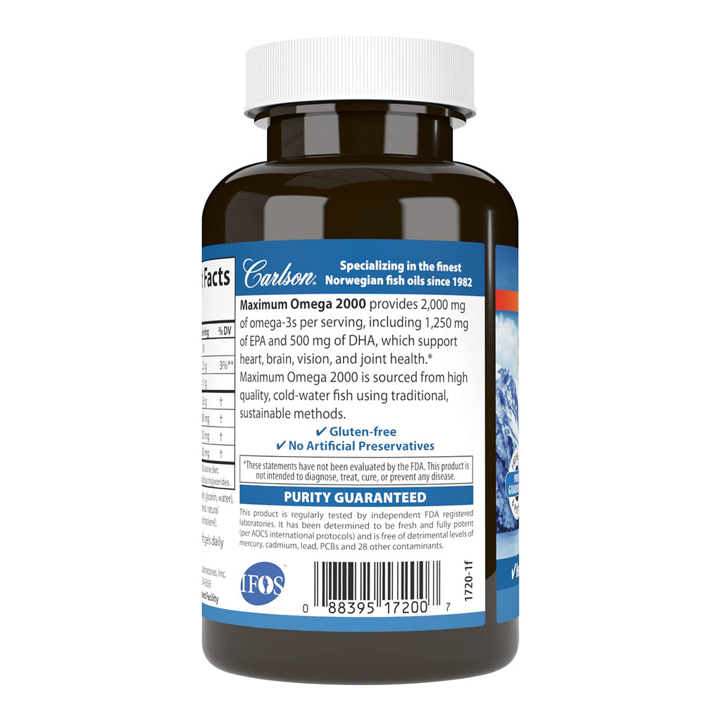 Carlson Maximum Omega 2000 Wild-Caught Omega-3 - 60 Softgels - image 3