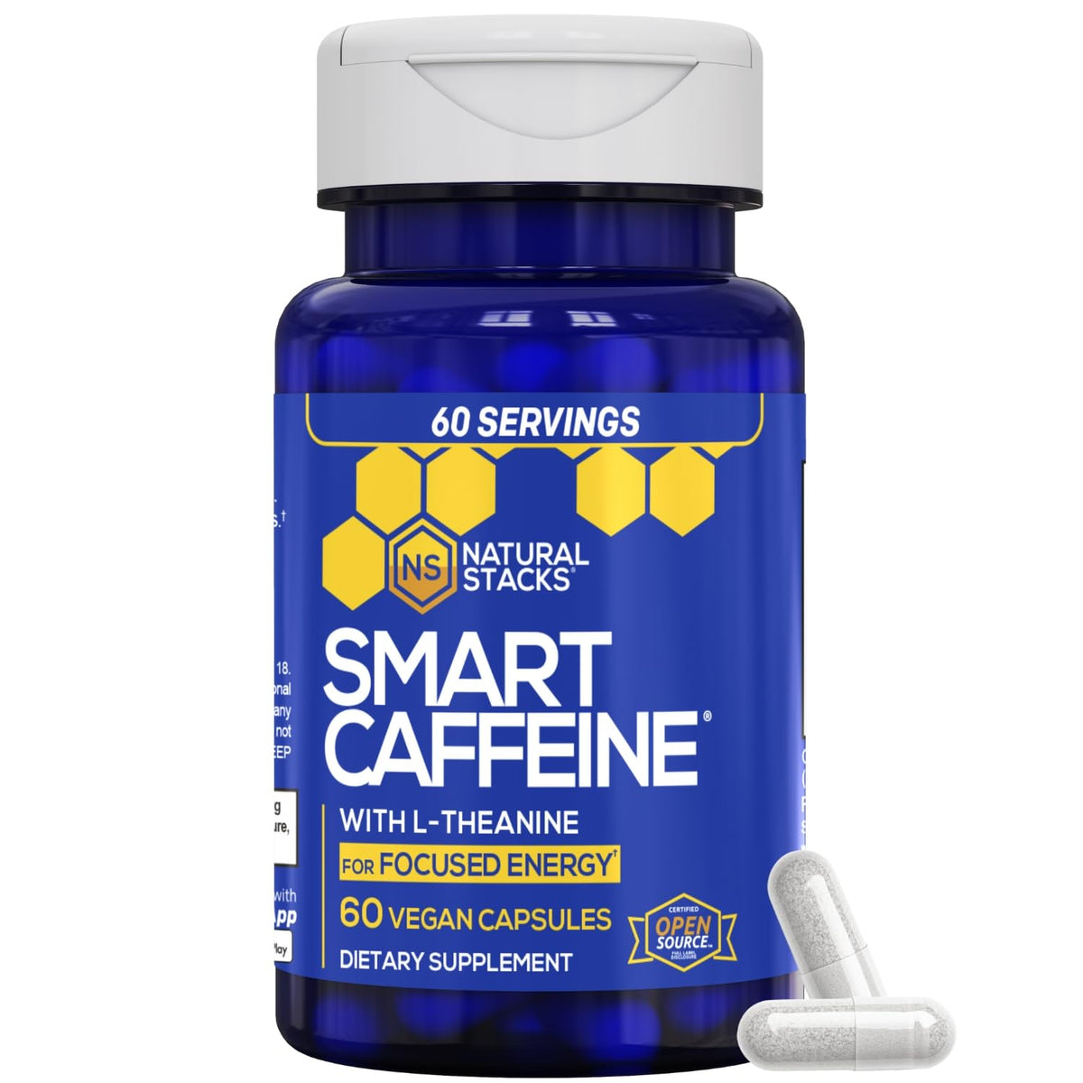 Natural Stacks Smart Caffeine with L-Theanine 200mg - 60 Capsules