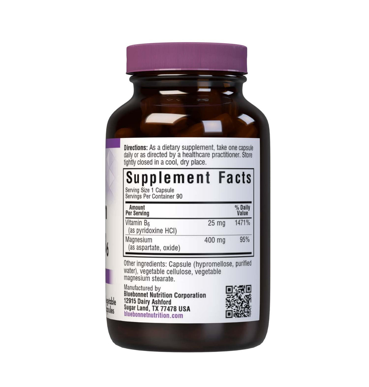 BlueBonnet Magnesium & B6 Complex - 90 Vegetable Capsules - image 2