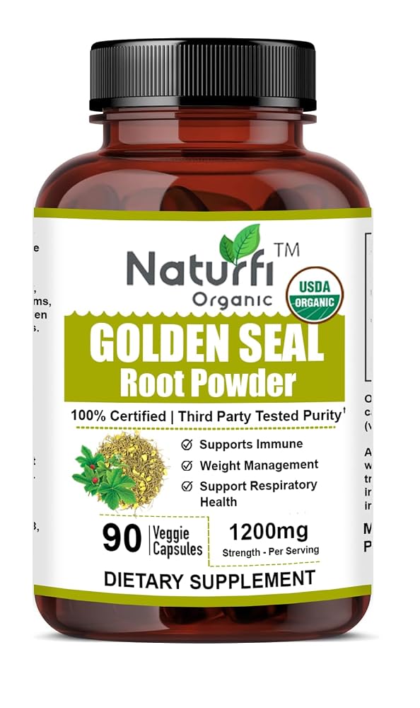 Naturfi Organic Goldenseal Root Capsules - 90 Capsules - image 2