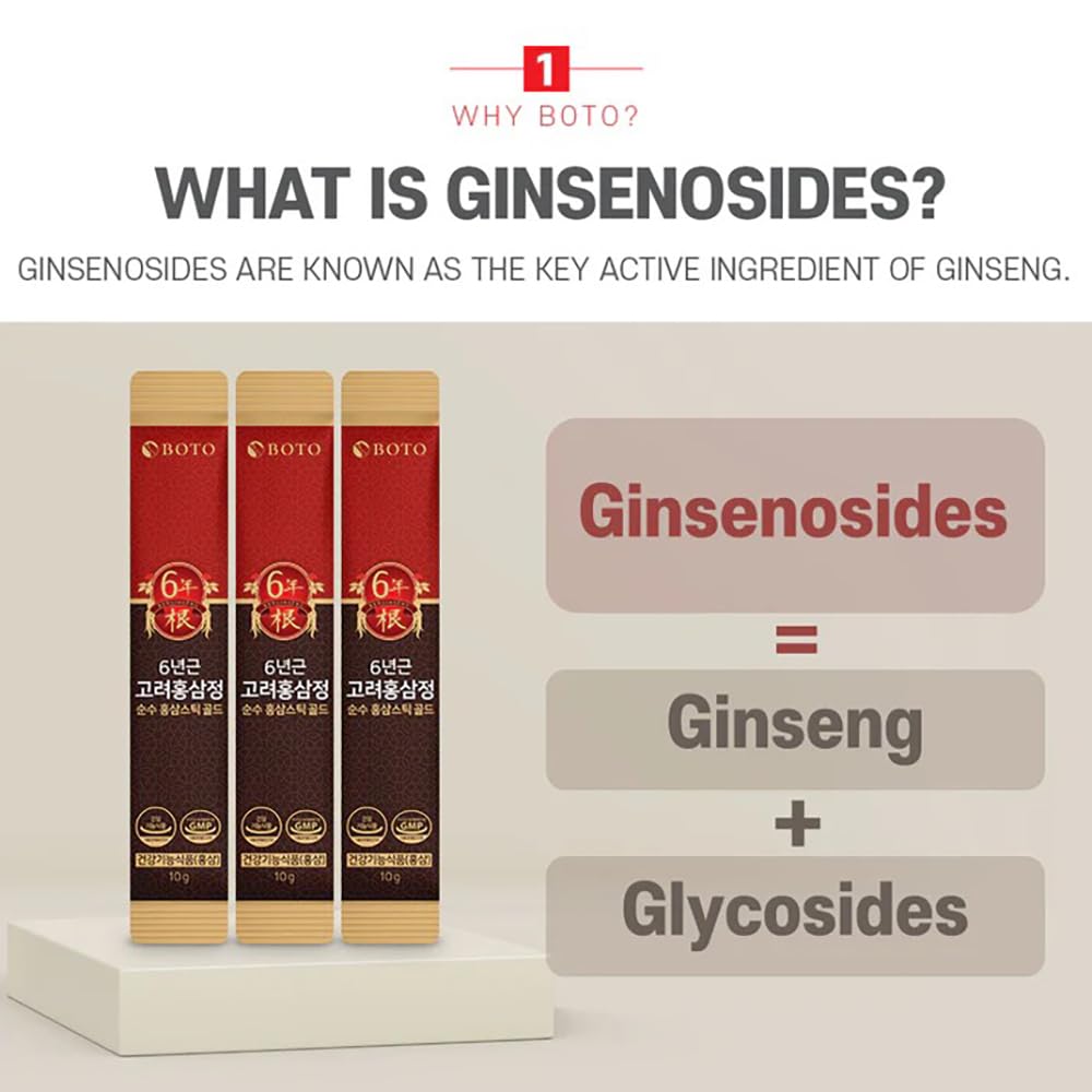 ZIOSTAND BOTO 6 Year Korean Red Ginseng Extract Pure Stick Gold