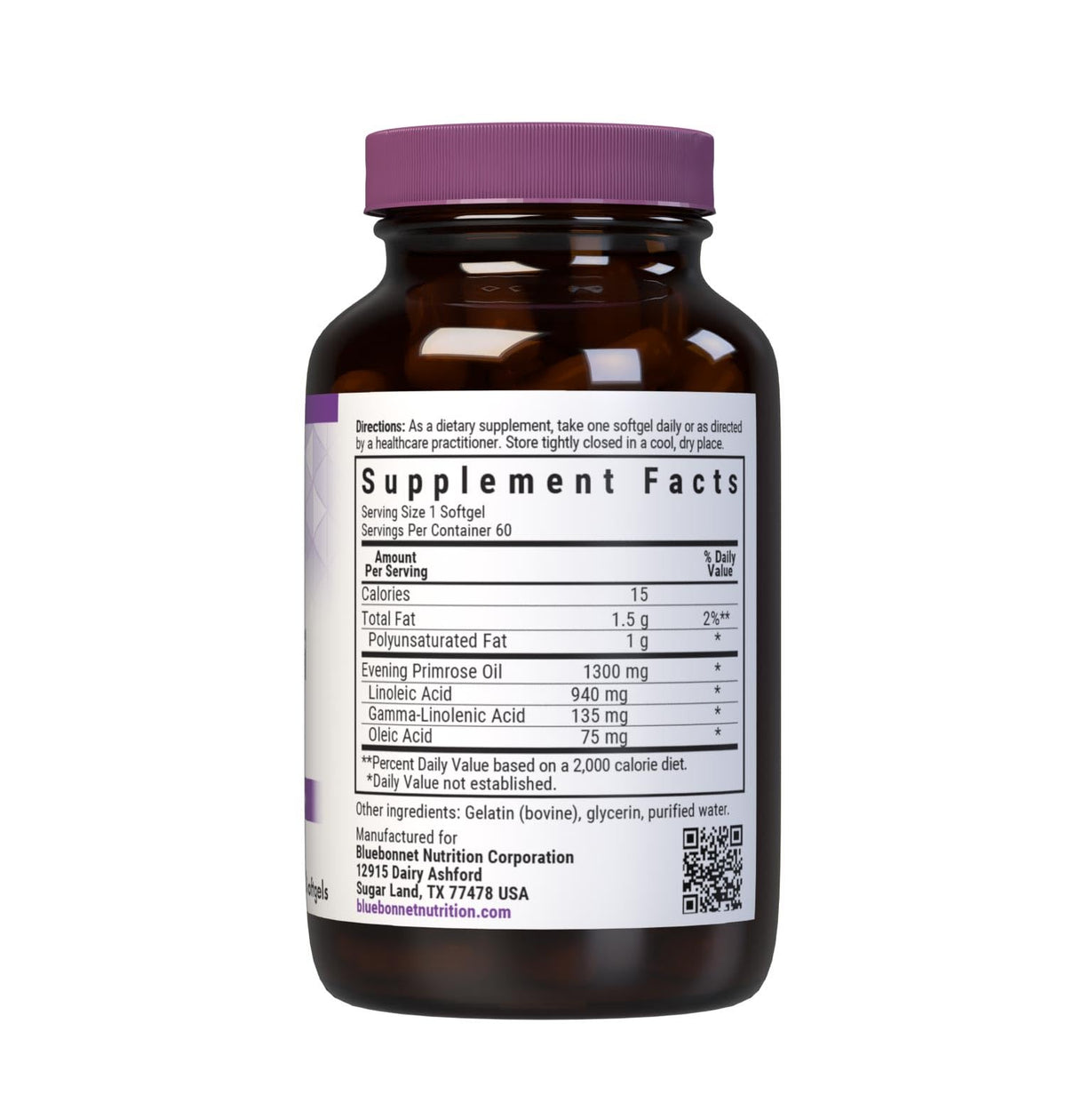 BlueBonnet Evening Primrose Oil 1300 mg - 60 Softgels - image 2