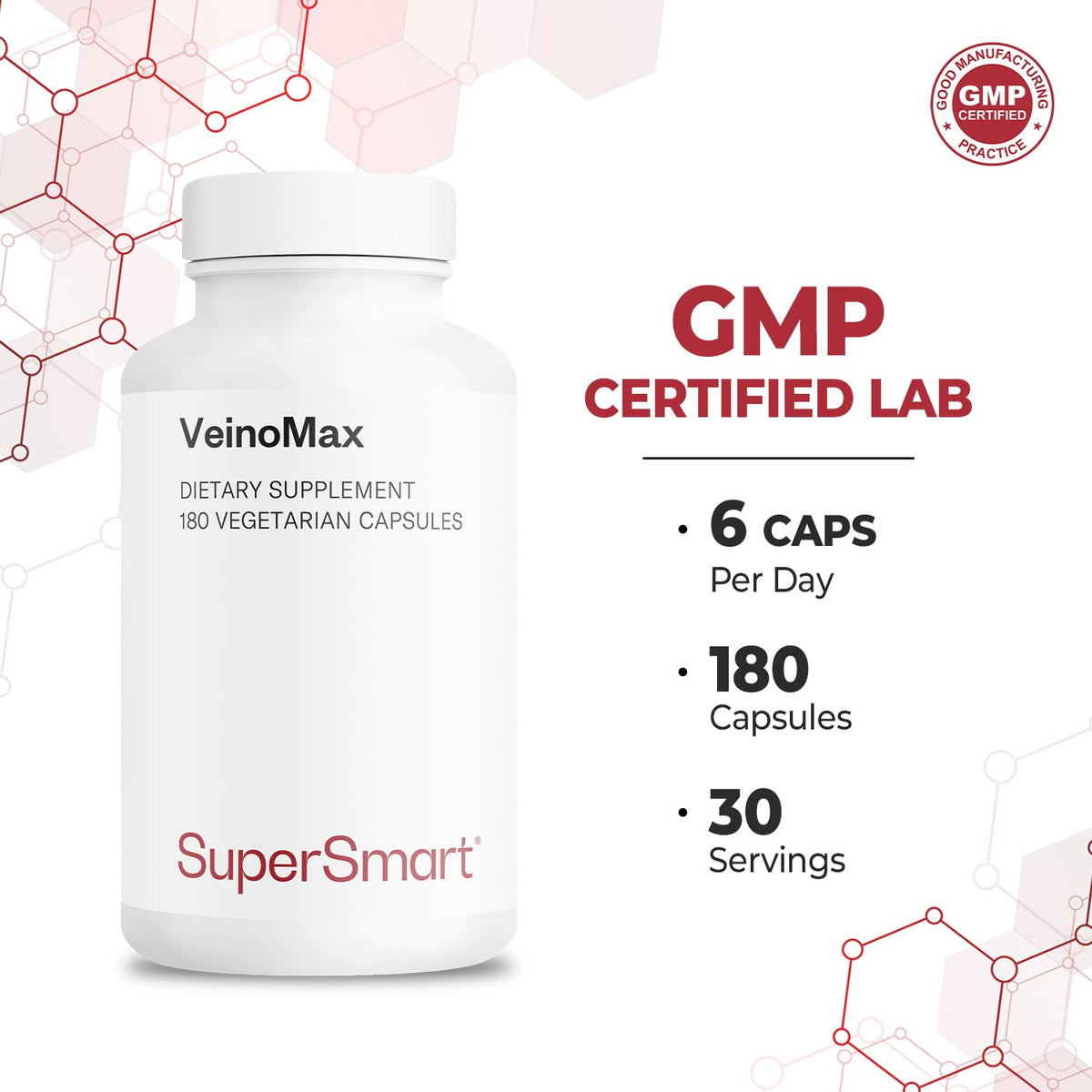 Supersmart VeinoMax Advanced Complex Flavonoids - 180 Vegetarian Capsules - image 5