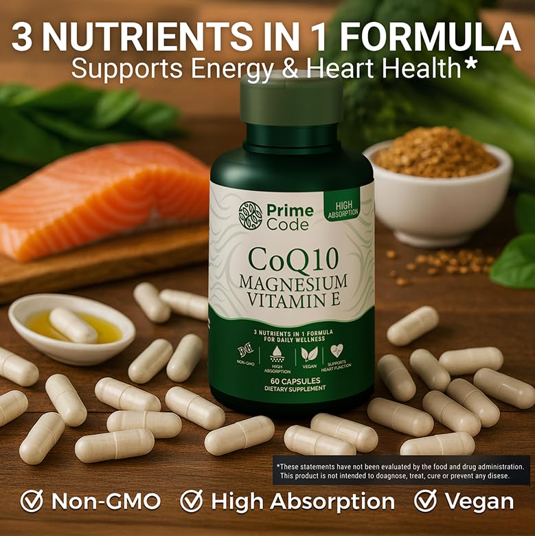 Prime Code CoQ10 250mg with Magnesium Glycinate Capsules - 60 Count - image 4