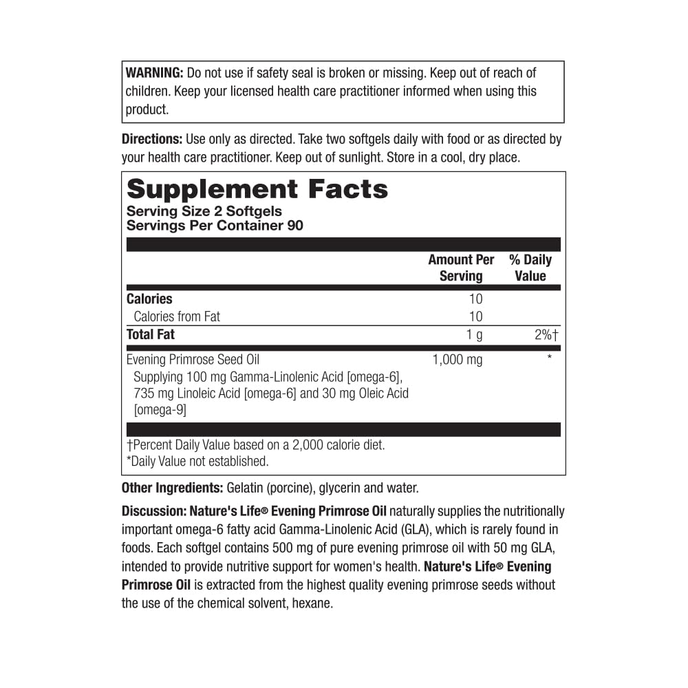 Health From The Sun Evening Primrose Oil 500 mg - 180 Softgels - image 2